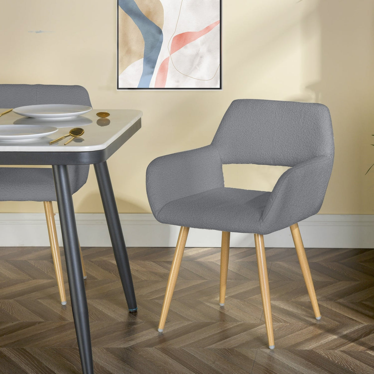 Cromwell Boucle Beige Dining Chair