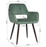 Cromwell Velvet Dining Chair With Dark Brown Metal Leg