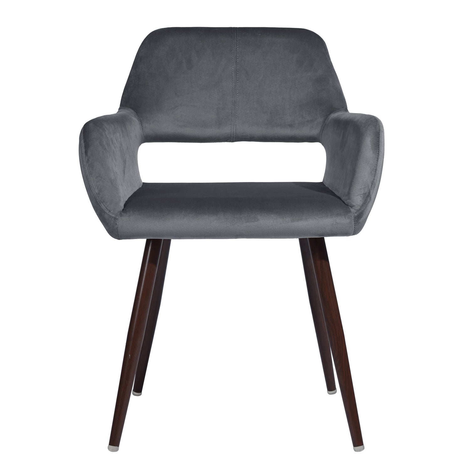 Cromwell Velvet Dining Chair With Dark Brown Metal Leg