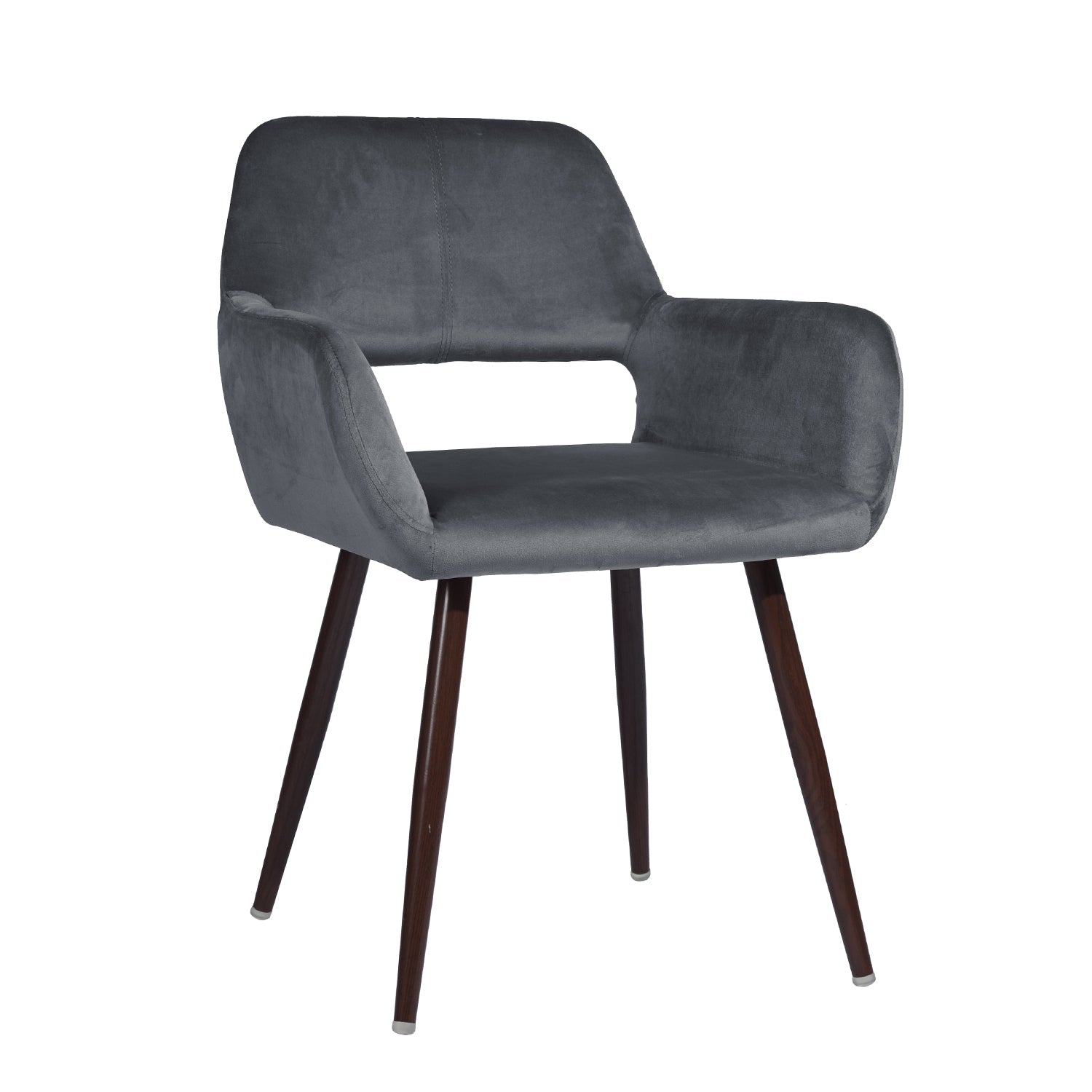 Cromwell Velvet Dining Chair With Dark Brown Metal Leg