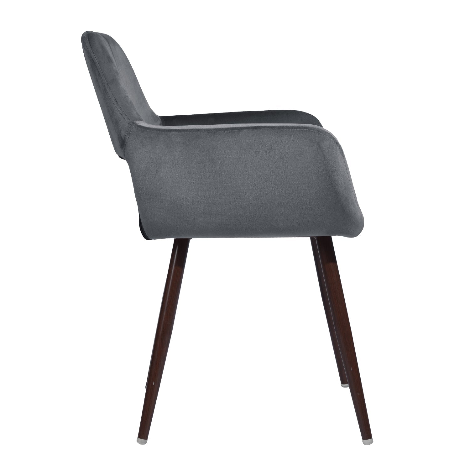 Cromwell Velvet Dining Chair With Dark Brown Metal Leg