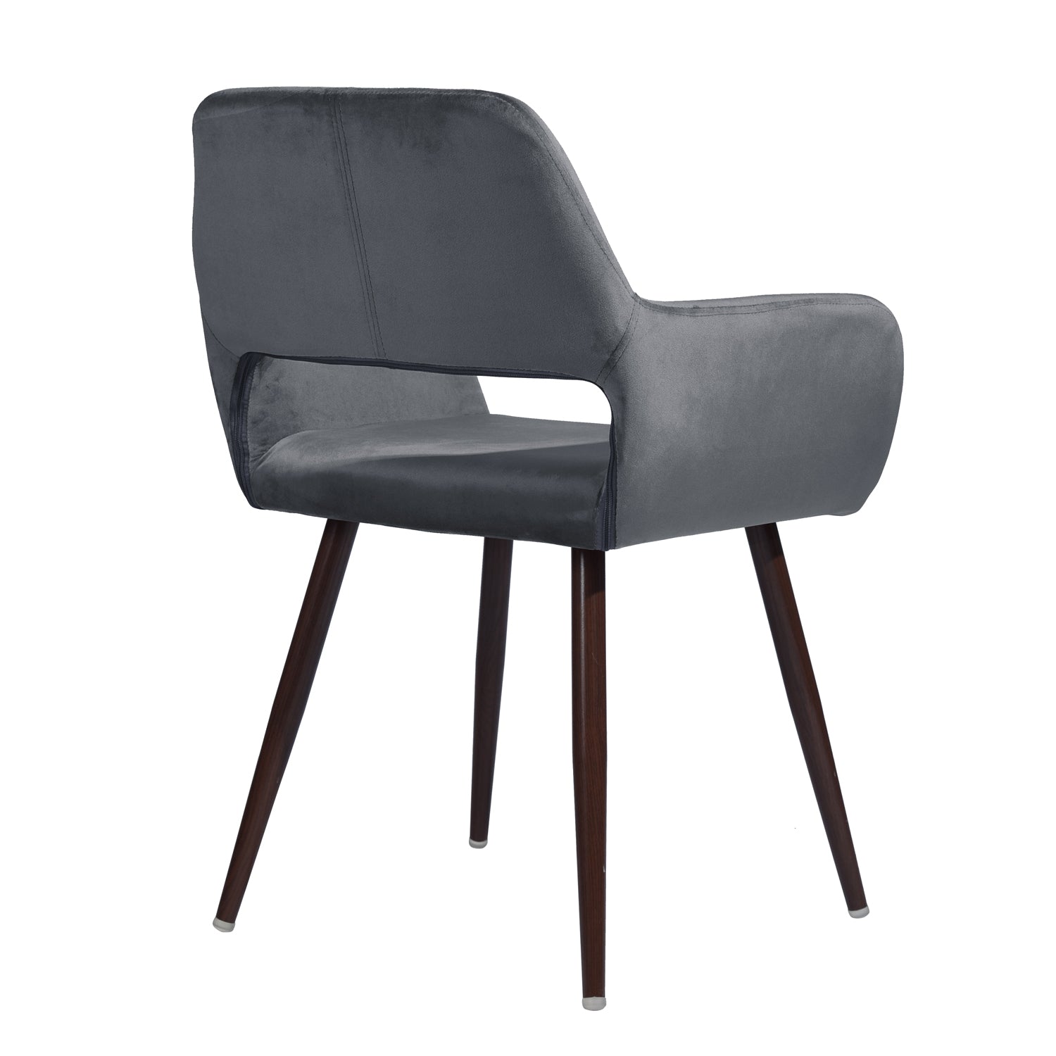 Cromwell Velvet Dining Chair With Dark Brown Metal Leg