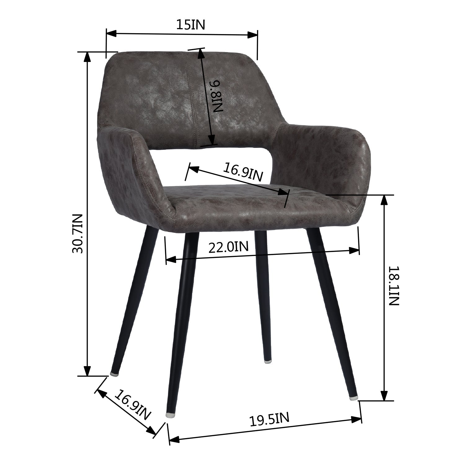 Cromwell Vintage Black Leg Dining Chair