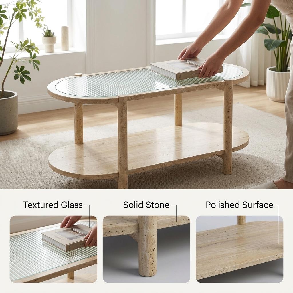Modern Minimalist Coffee Table, Sleek Accent Design - CRUQRUITS