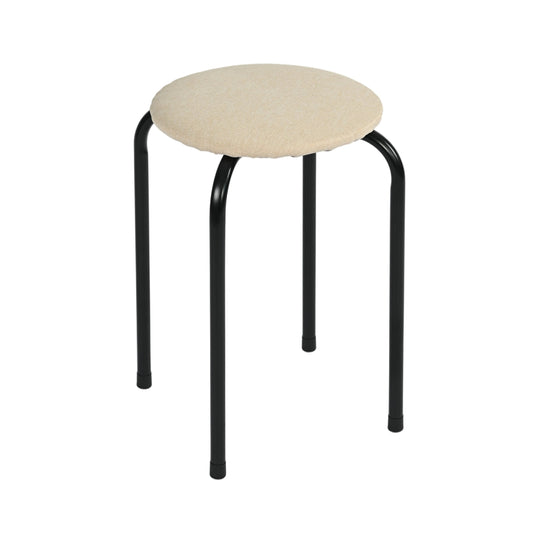 Modern Minimalist Fabric Stool, Metal Legs - DANNY BK BEIGE