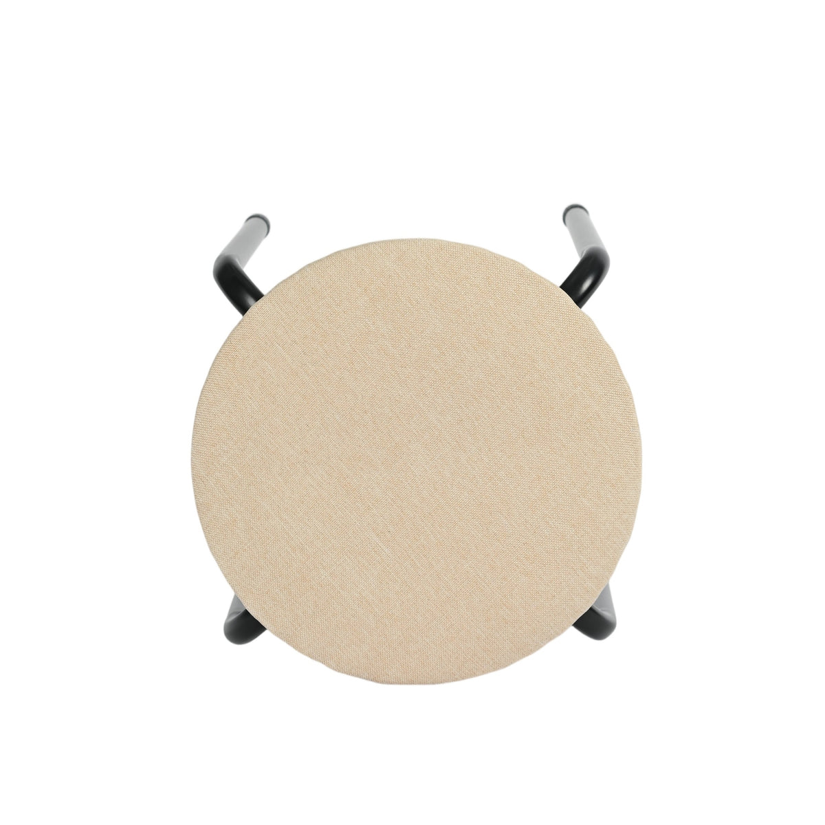 Modern Minimalist Fabric Stool, Metal Legs - DANNY BK BEIGE