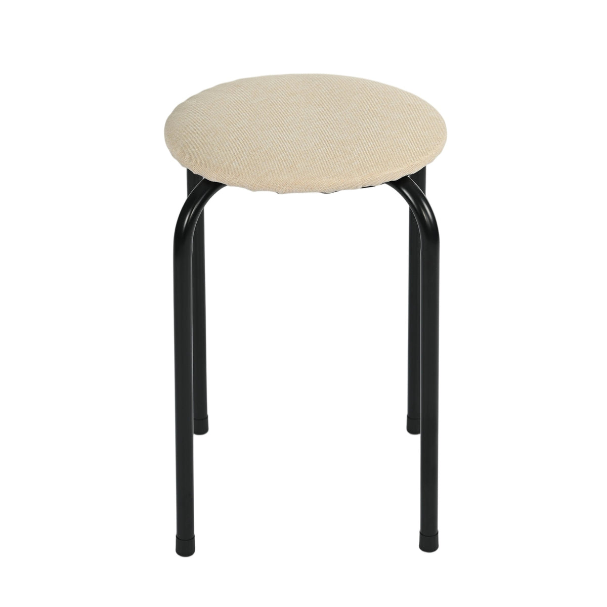 Modern Minimalist Fabric Stool, Metal Legs - DANNY BK BEIGE