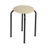 Modern Minimalist Fabric Stool, Metal Legs - DANNY BK BEIGE