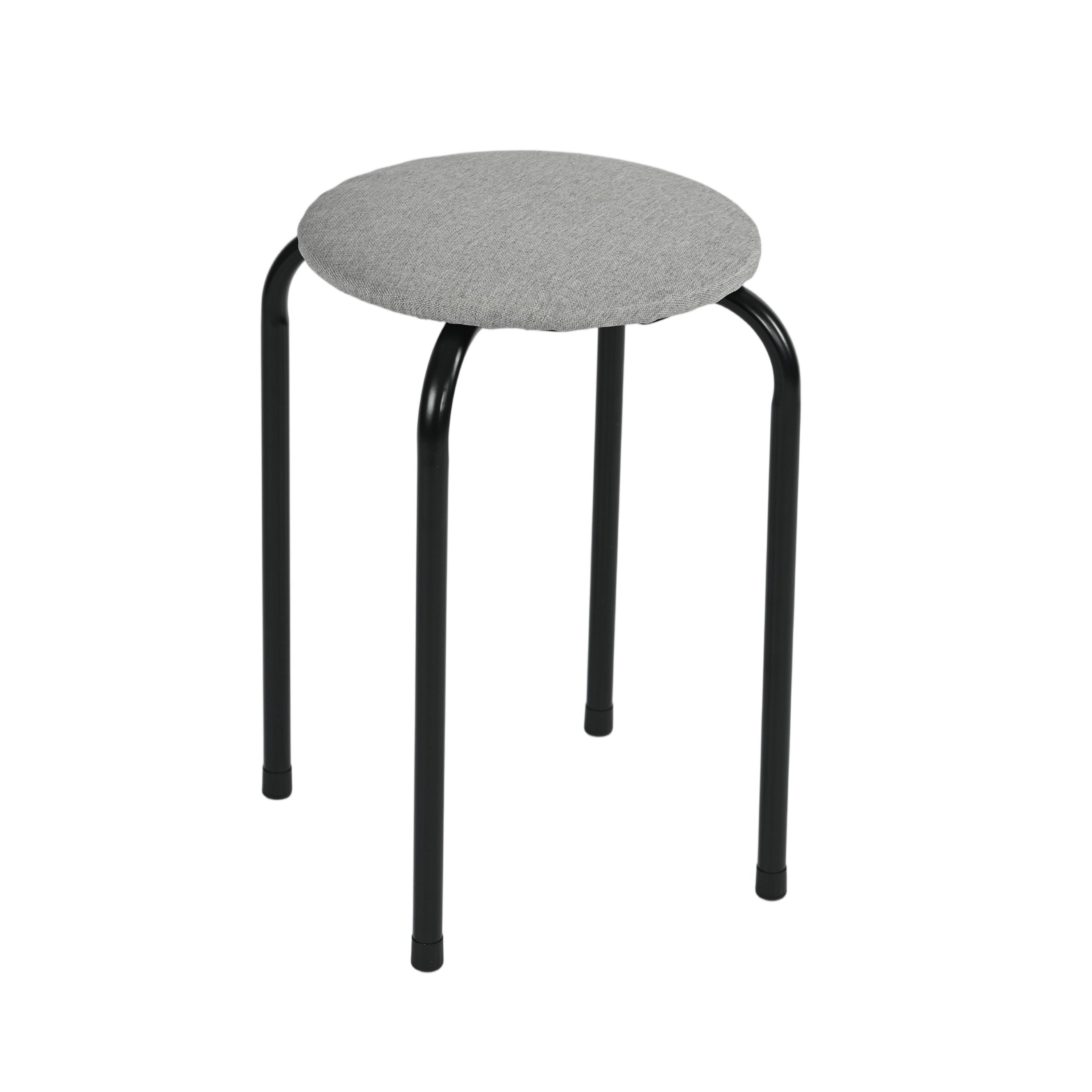 Modern Fabric Stool, Metal Legs – DANNY BK GRAY