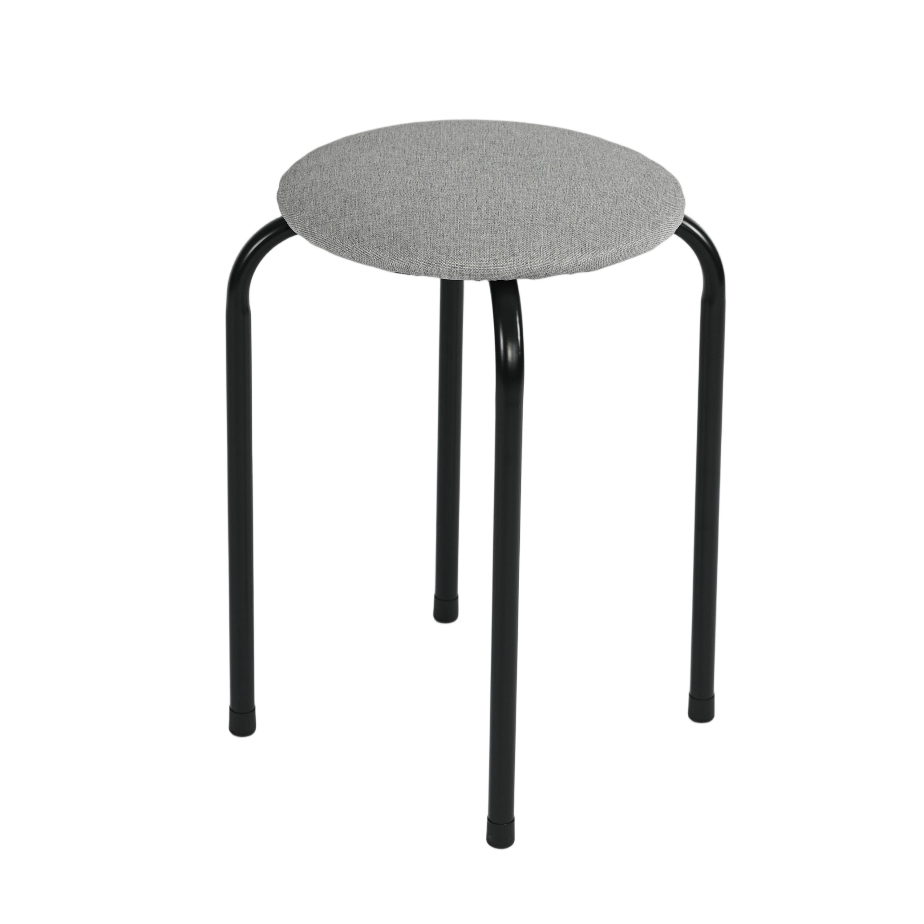 Modern Fabric Stool, Metal Legs – DANNY BK GRAY