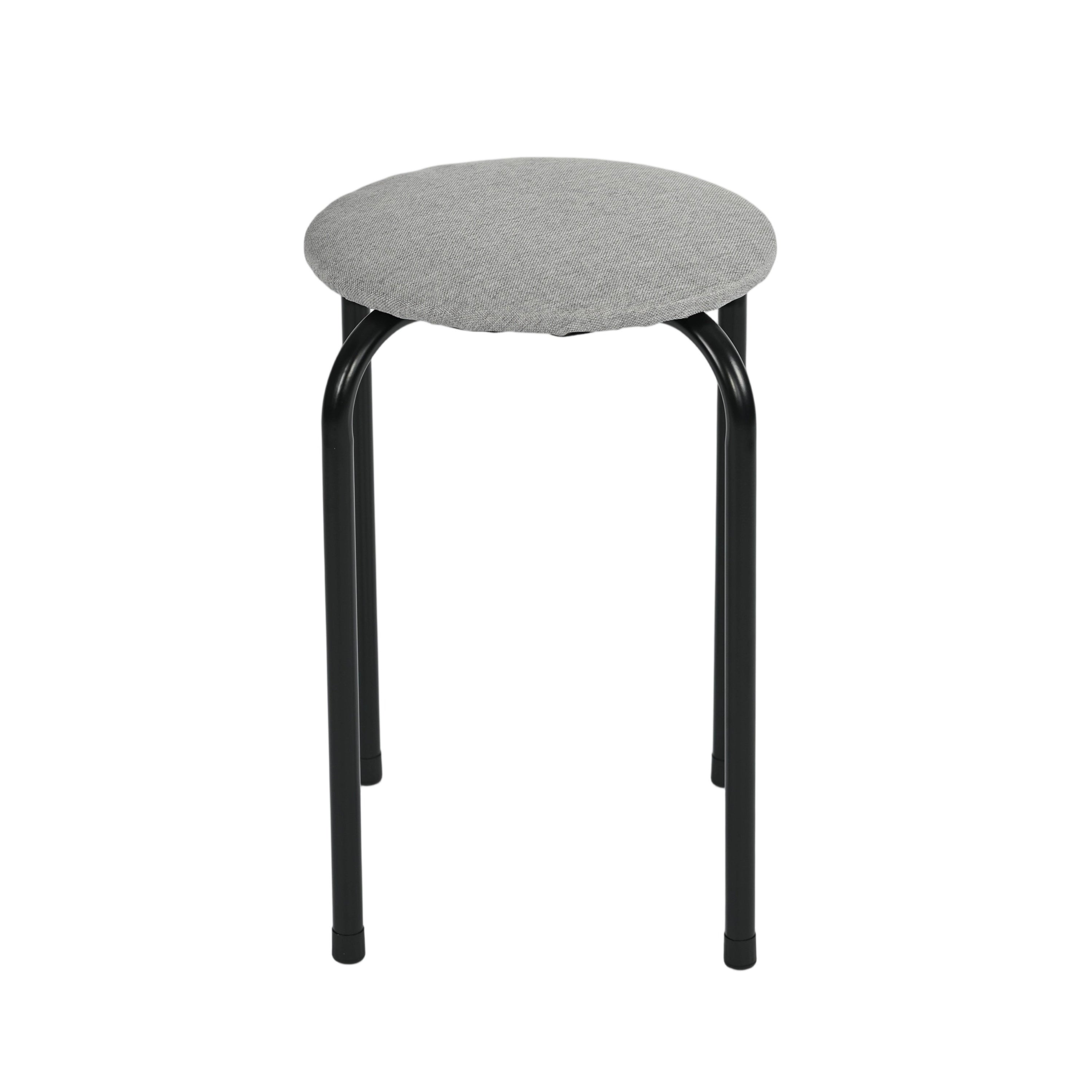 Modern Fabric Stool, Metal Legs – DANNY BK GRAY