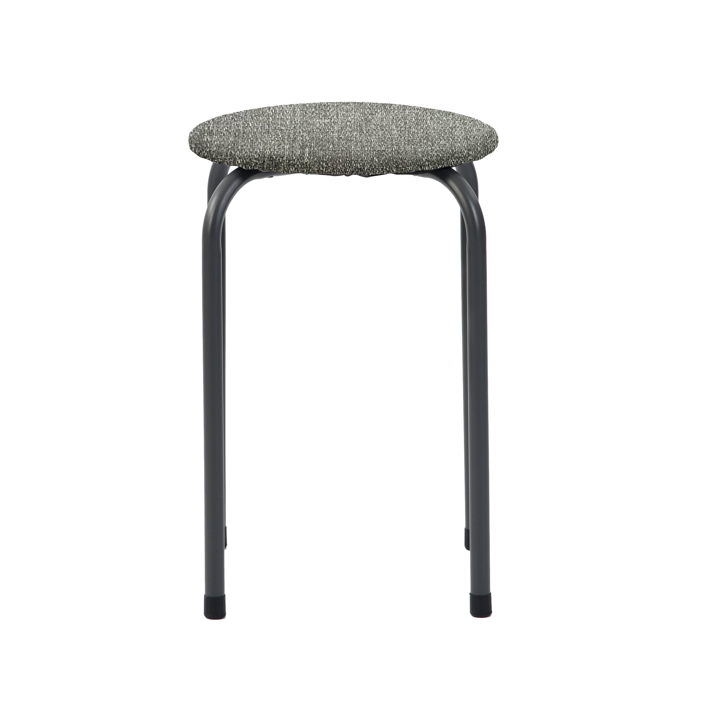 Modern Fabric Stool, Metal Legs - DANNY COMO GREY-GREEN