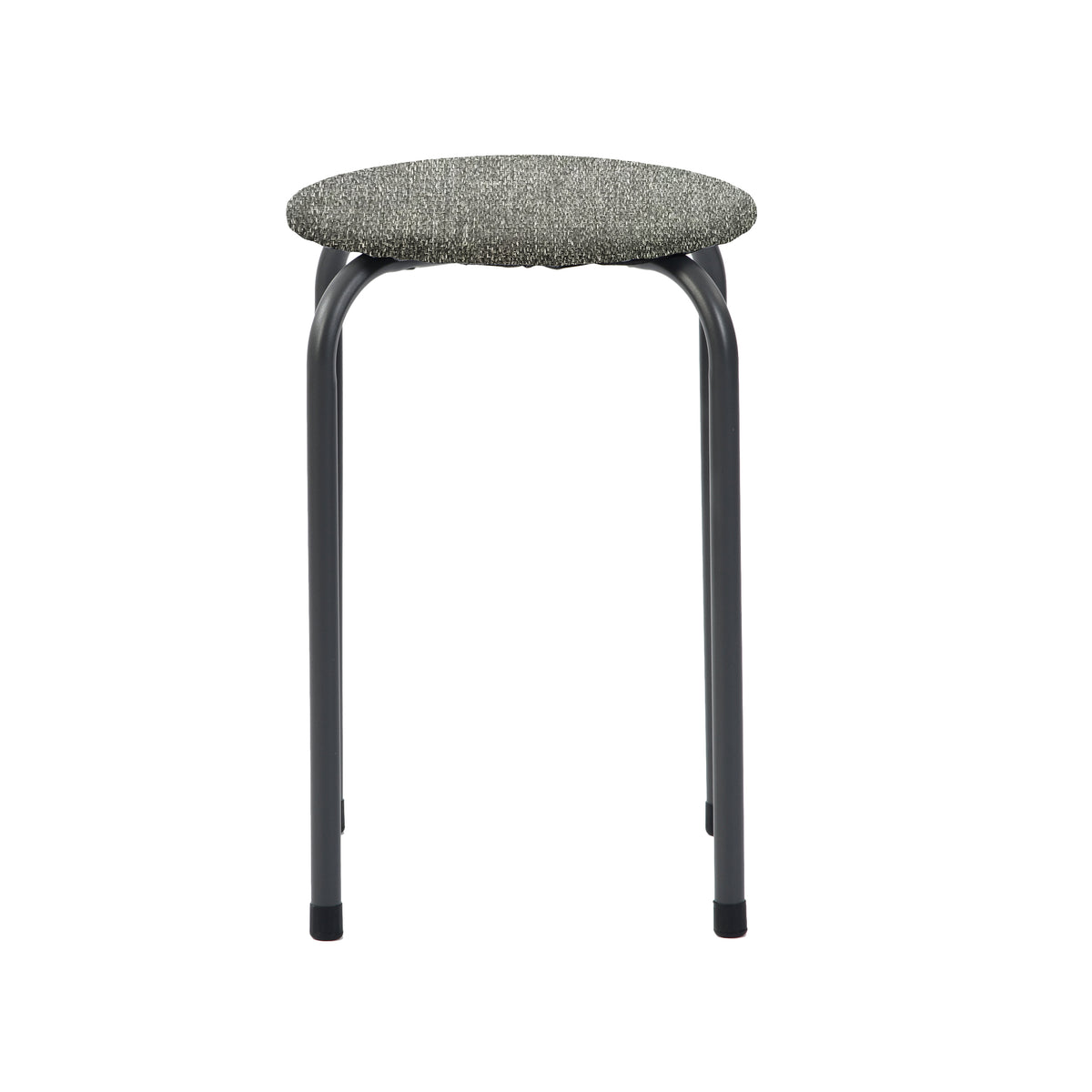Modern Fabric Stool, Metal Legs - DANNY COMO GREY-GREEN