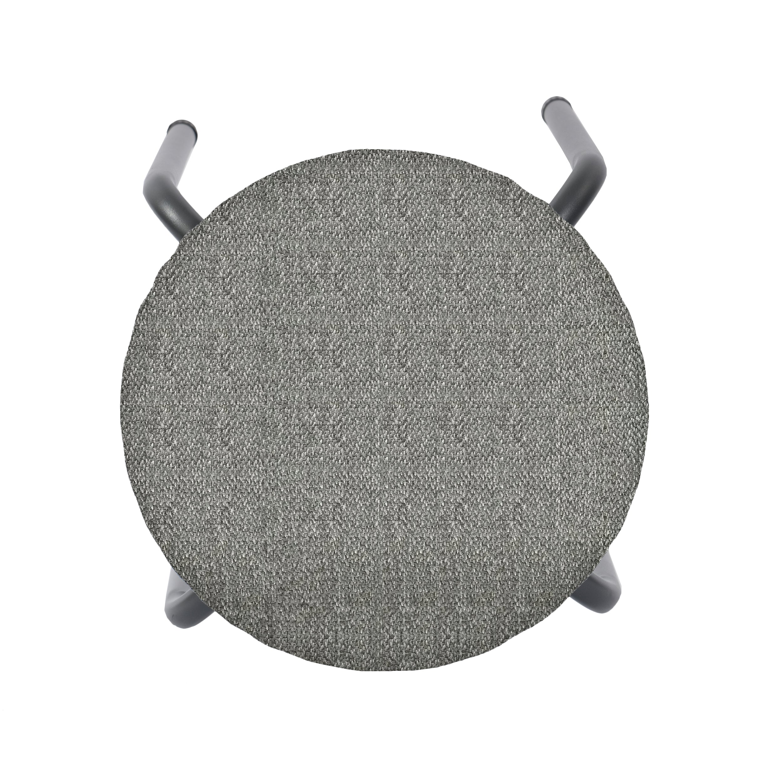 Modern Fabric Stool, Metal Legs - DANNY COMO GREY-GREEN