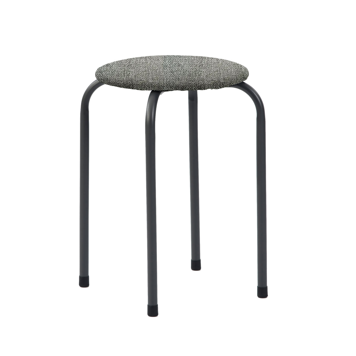 Modern Fabric Stool, Metal Legs - DANNY COMO GREY-GREEN