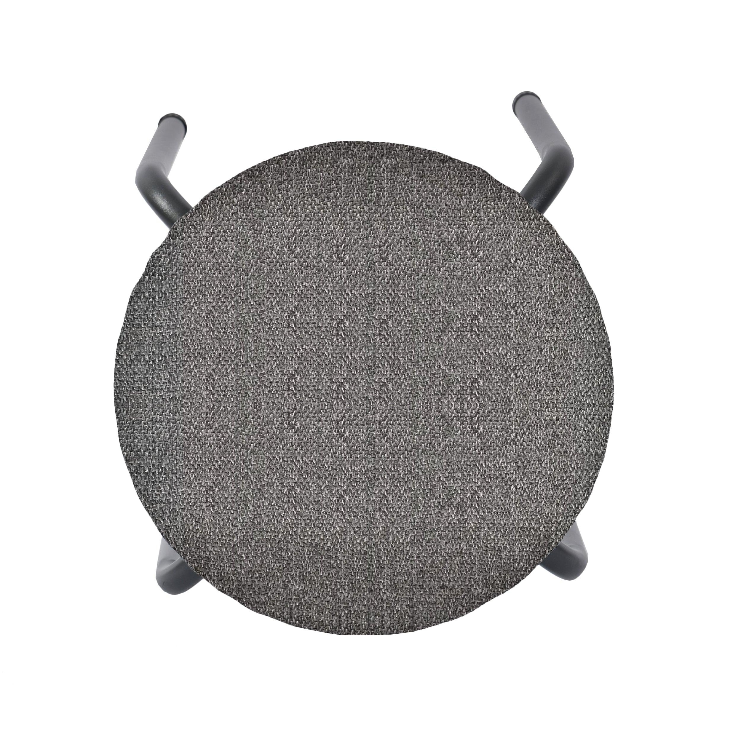 Modern Fabric Stool, Metal Legs - DANNY COMO GREY