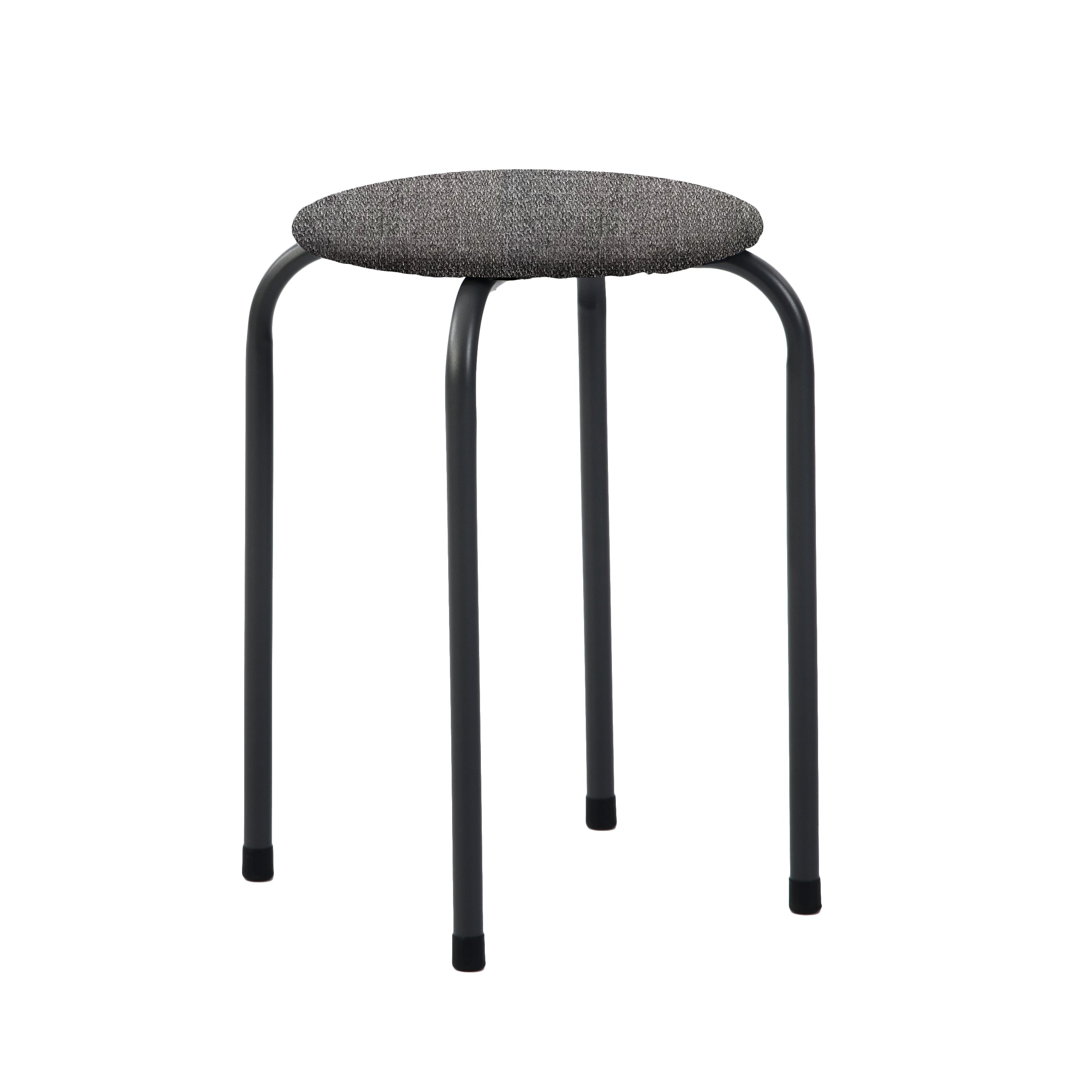 Modern Fabric Stool, Metal Legs - DANNY COMO GREY