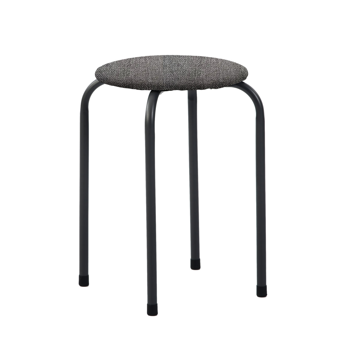 Modern Fabric Stool, Metal Legs - DANNY COMO GREY
