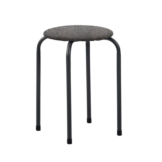 Modern Fabric Stool, Metal Legs - DANNY COMO GREY