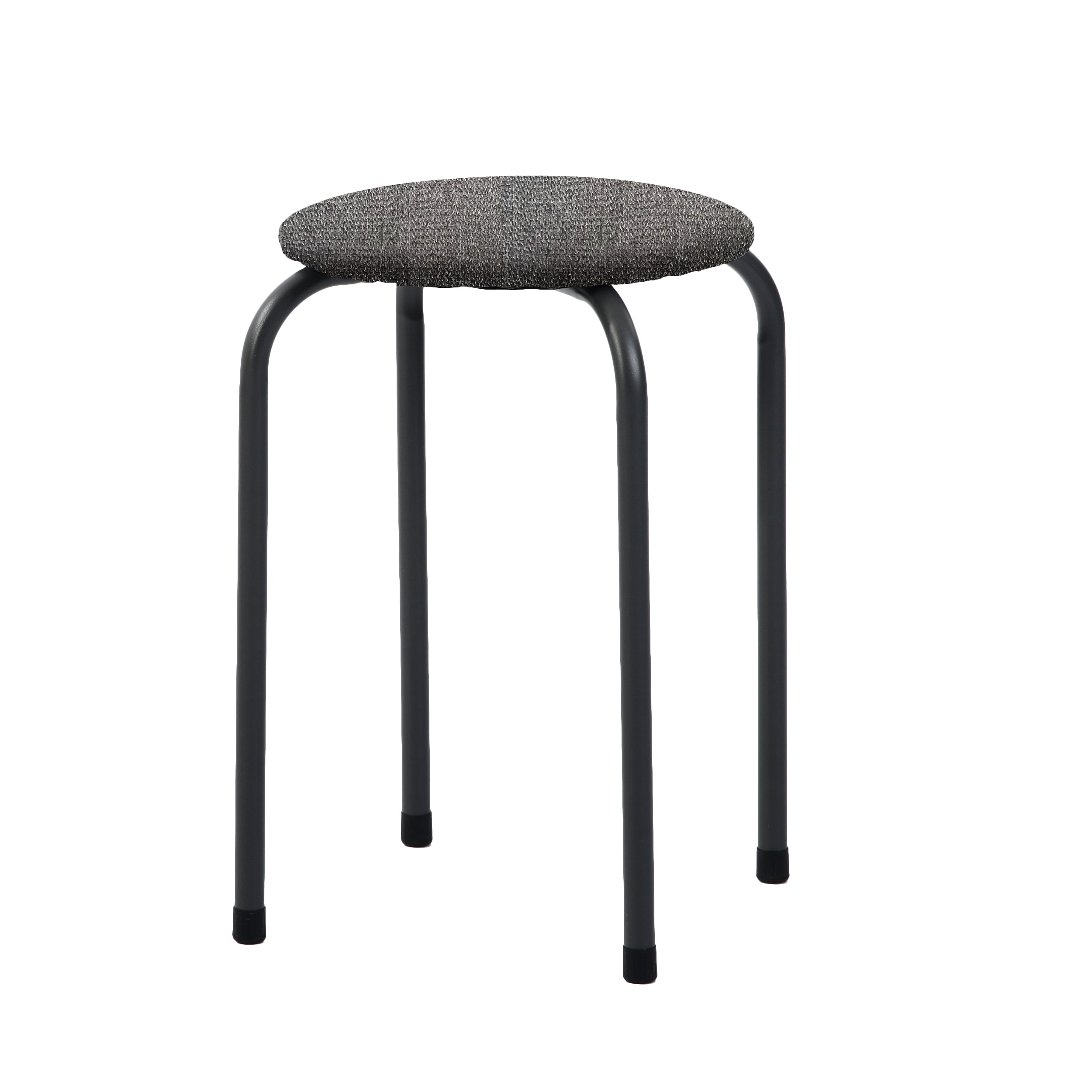 Modern Fabric Stool, Metal Legs - DANNY COMO GREY