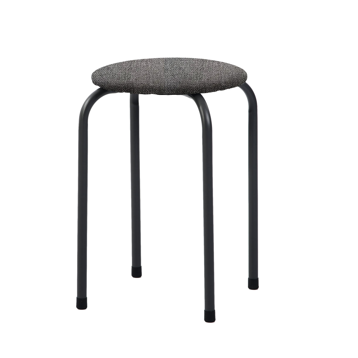 Modern Fabric Stool, Metal Legs - DANNY COMO GREY