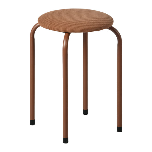 Modern Corduroy Stool, Metal Legs - DANNY CORDUROY ROSE A