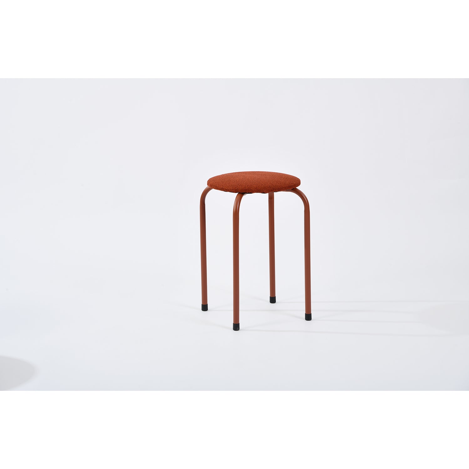 danny corduroy rose a - brick red stool - upholstered compact seating or footrest