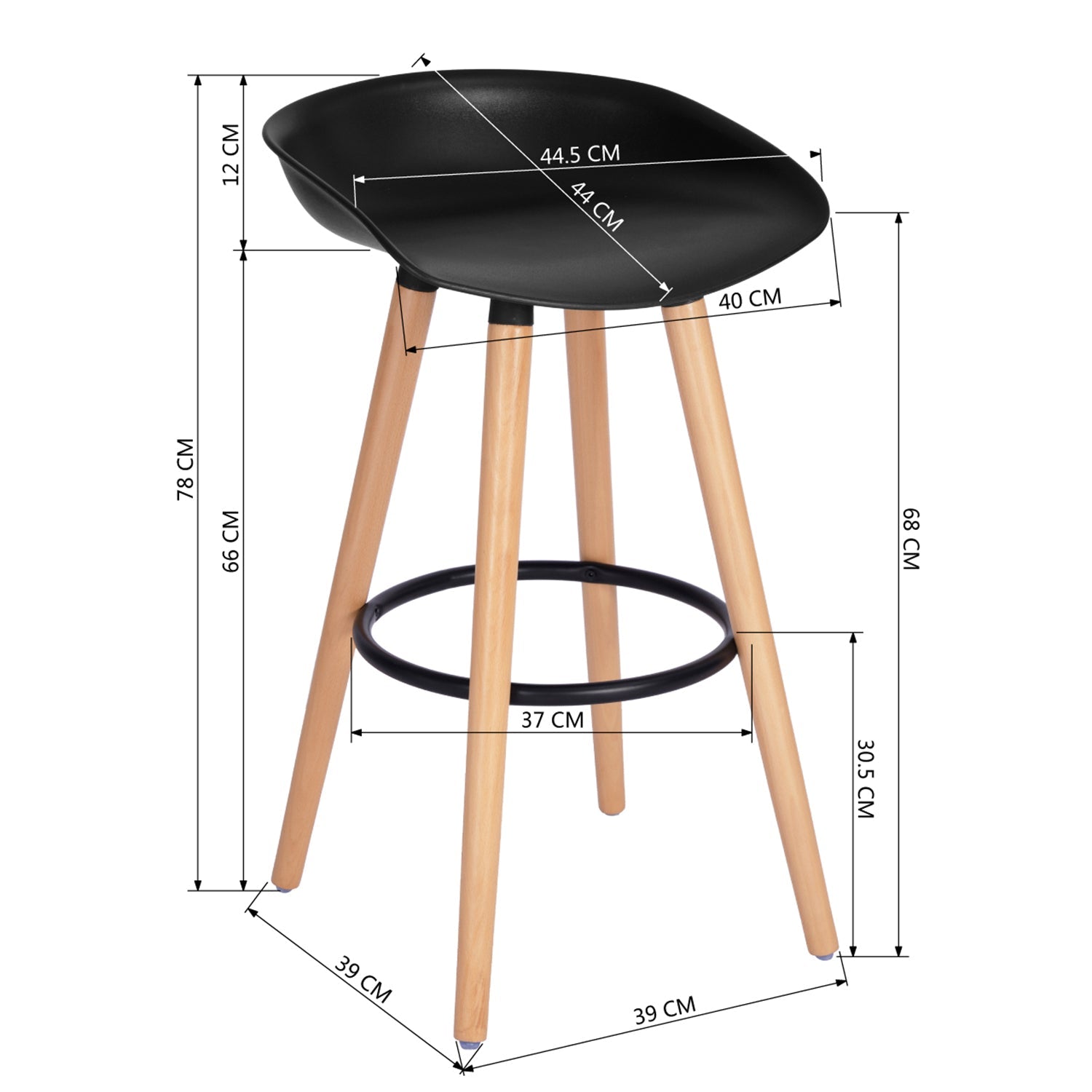 Dearborn Solid Wood Leg Bar Stool