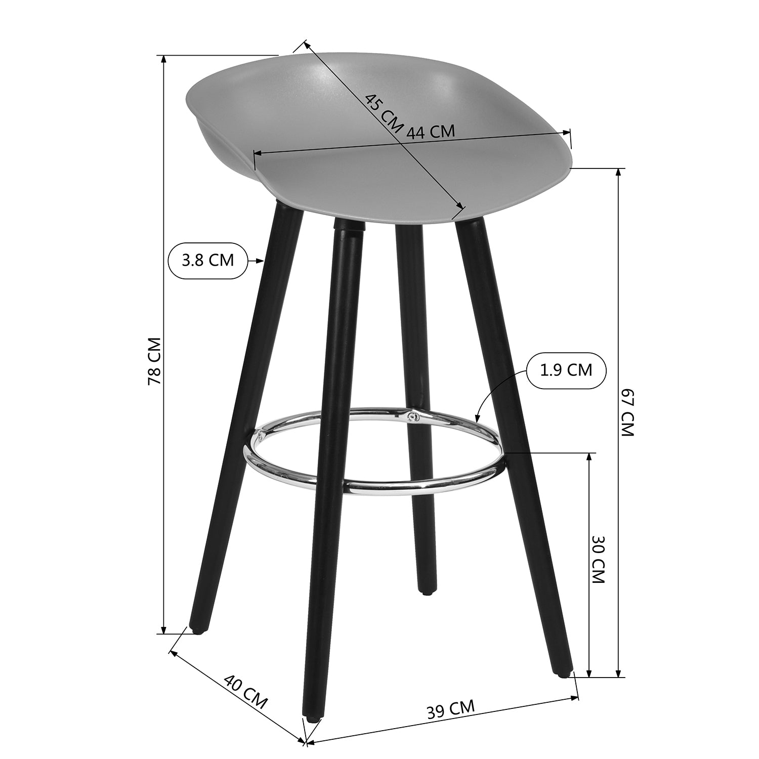 Dearborn Solid Wood Leg Bar Stool