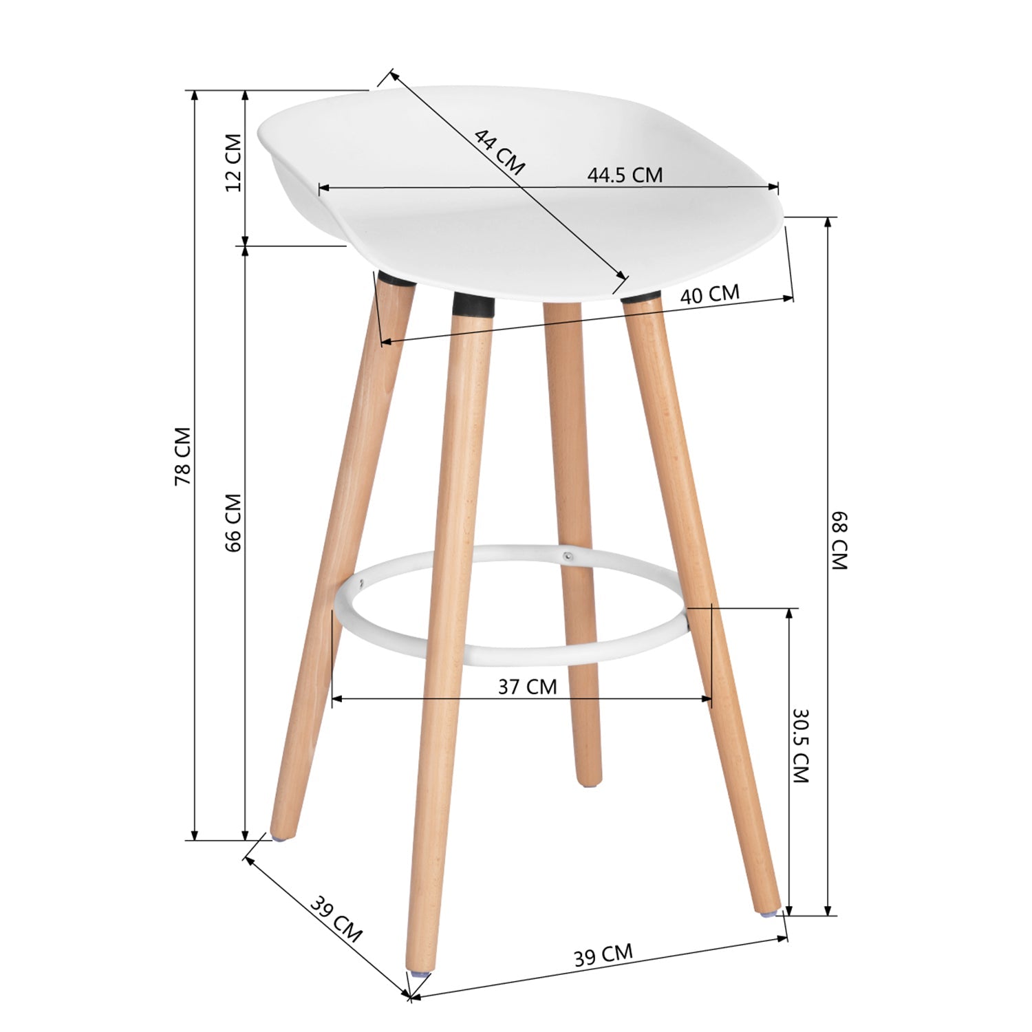 Dearborn Solid Wood Leg Bar Stool