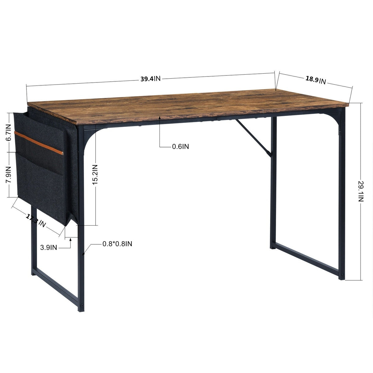 Dembe Kd 100Cm Fabric Black White Office Desk