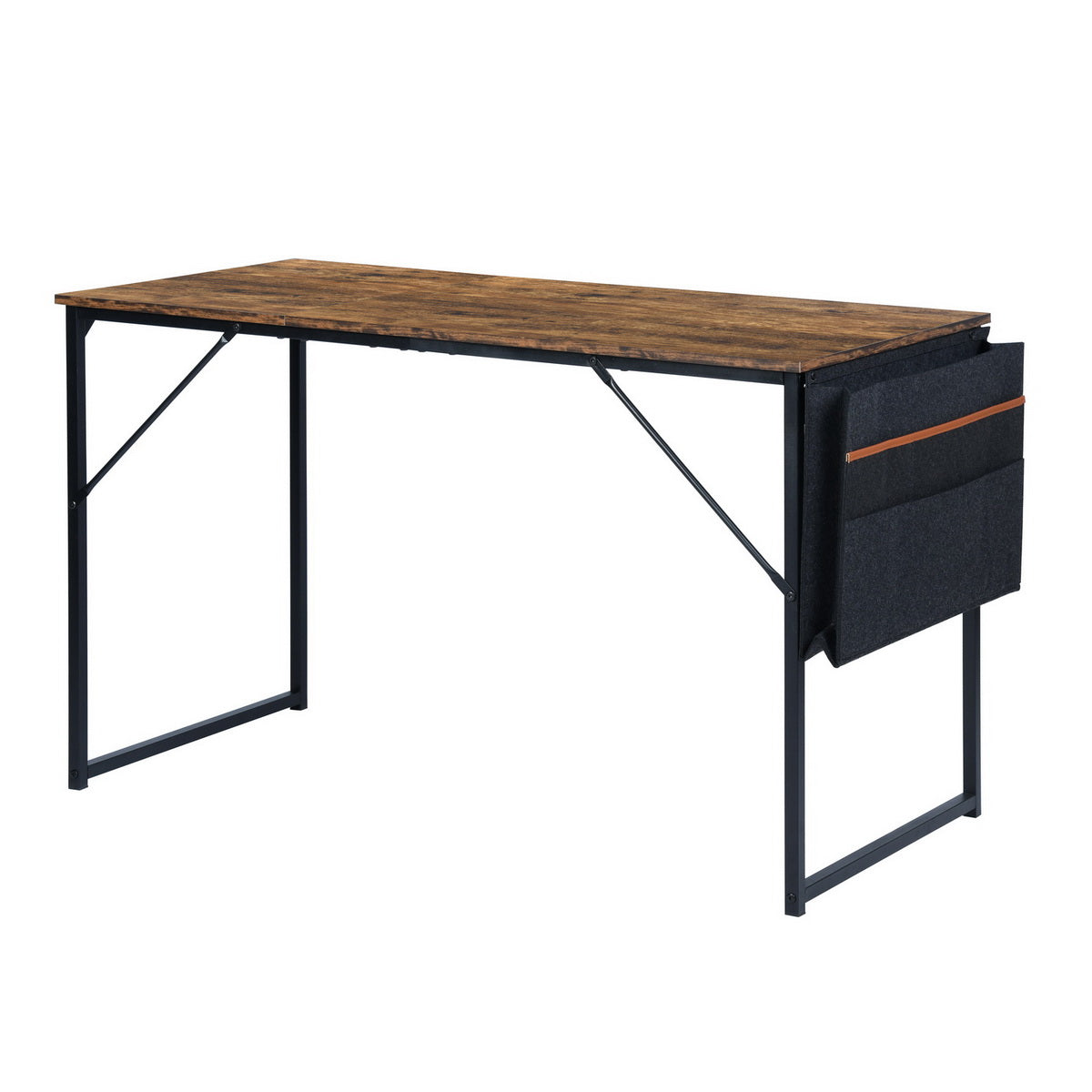 Dembe Kd 120Cm Fabric Black Brown Office Desk