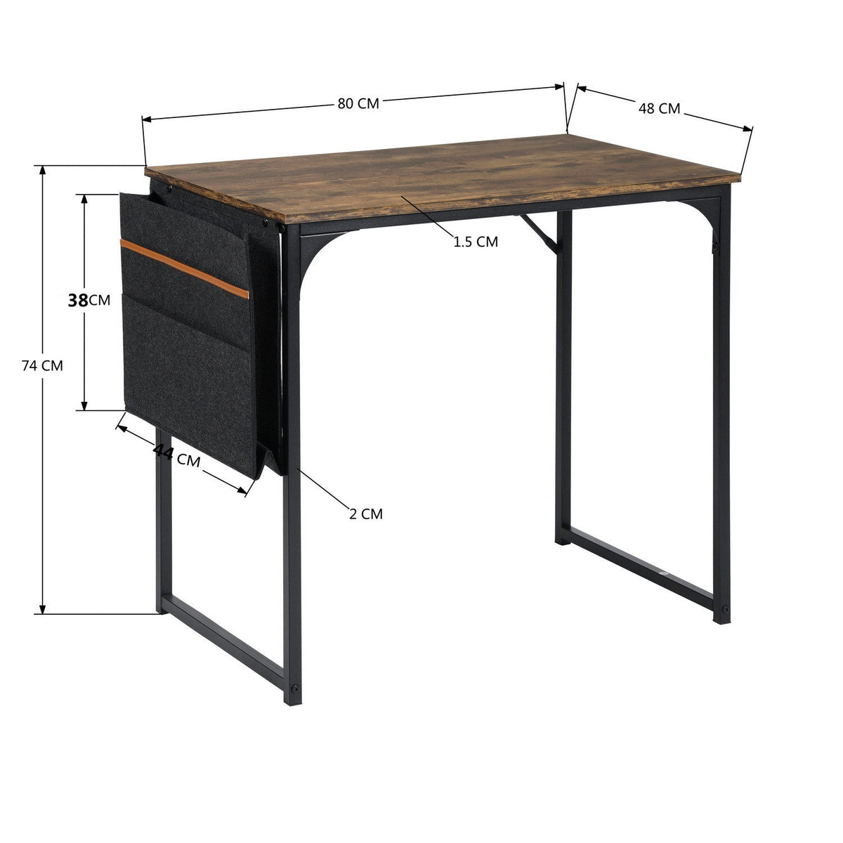Dembe Kd 80Cm Fabric Office Desk