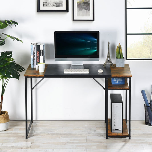 Dembe Shelves 120Cm Black Brown Office Desk