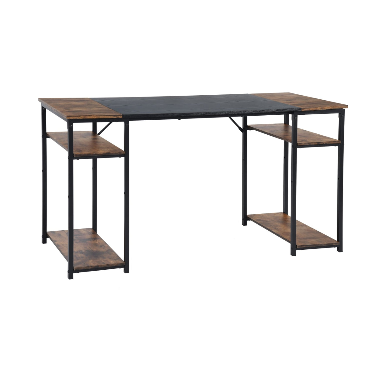 Dembe Shelves Plus 120Cm Black Brown Office Desk