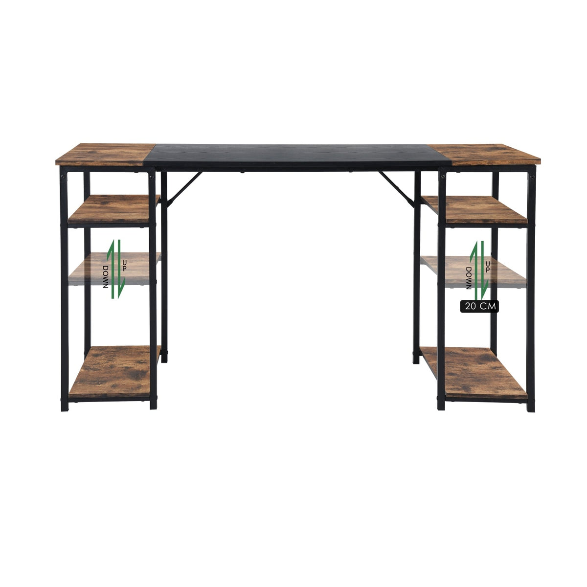 Dembe Shelves Plus 120Cm Black Brown Office Desk