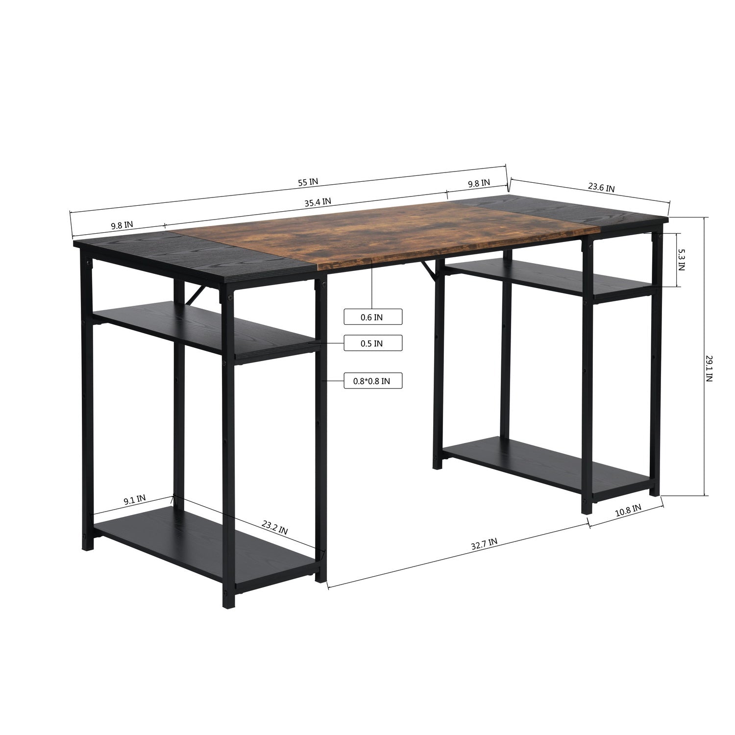 Dembe Shelves Plus 140Cm Office Desk