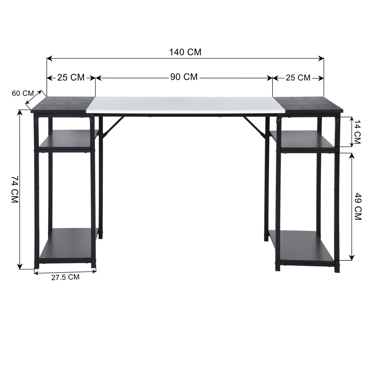 Dembe Shelves Plus 140Cm Office Desk