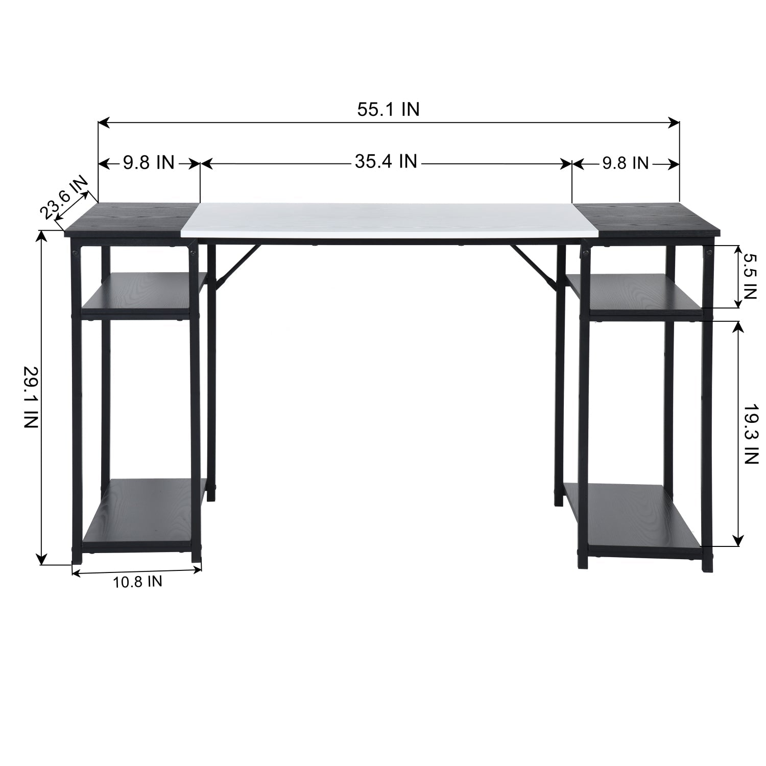 Dembe Shelves Plus 140Cm Office Desk