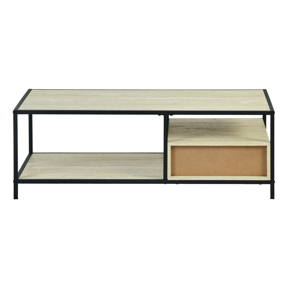 Captate Modern Minimalist Coffee Table, MDF & Metal - DENEB