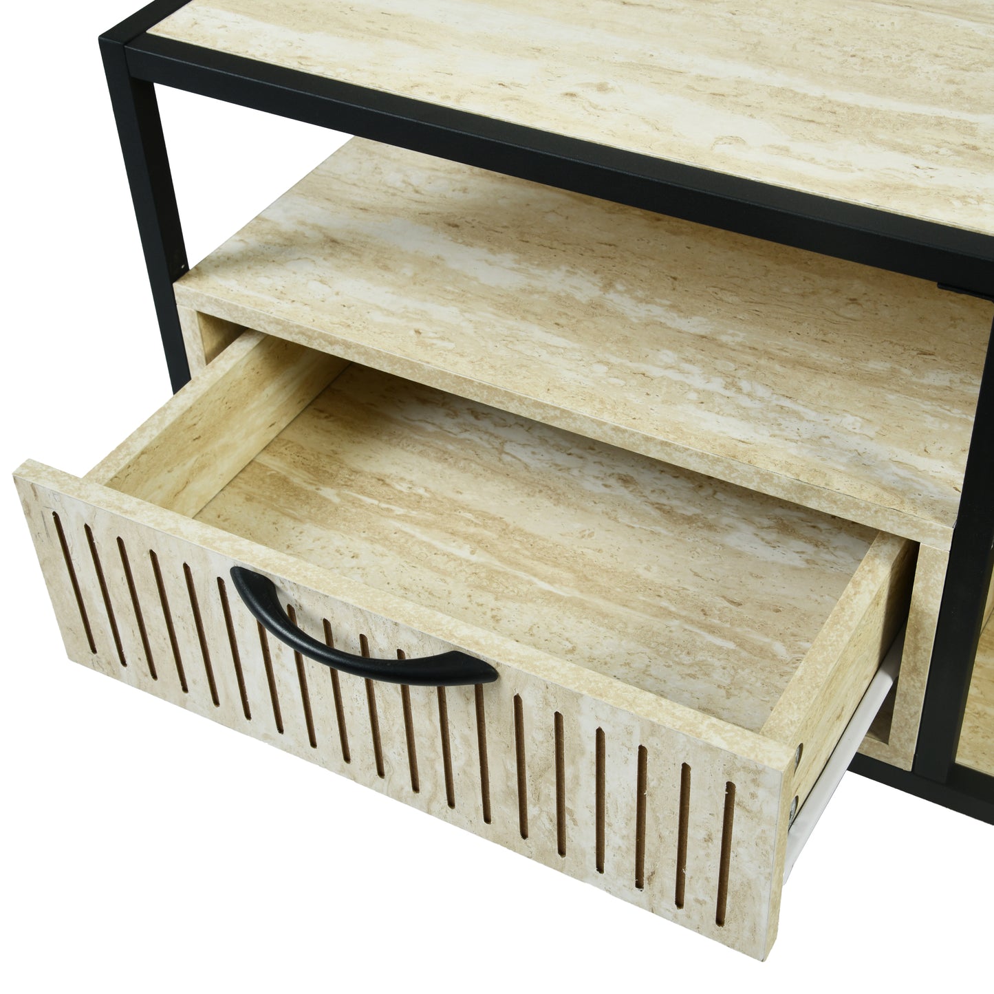 Captate Modern Minimalist Coffee Table, MDF & Metal - DENEB