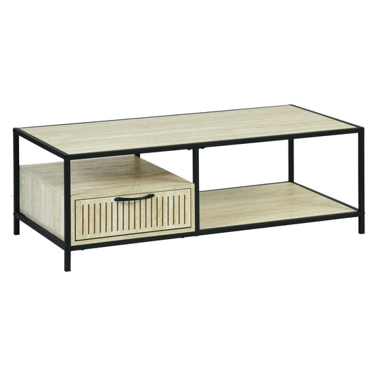 Captate Modern Minimalist Coffee Table, MDF & Metal - DENEB