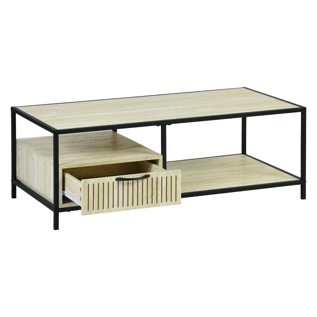 Captate Modern Minimalist Coffee Table, MDF & Metal - DENEB
