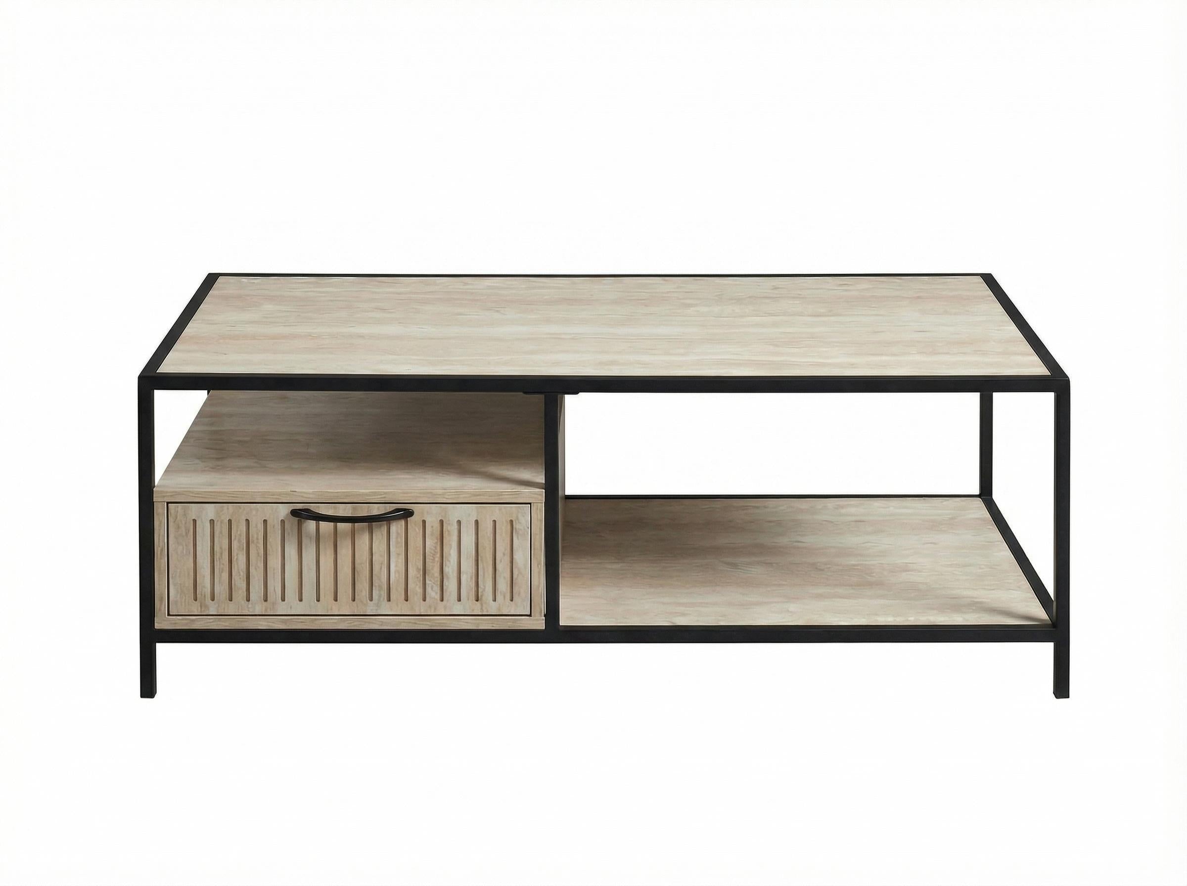 Captate Modern Minimalist Coffee Table, MDF & Metal - DENEB