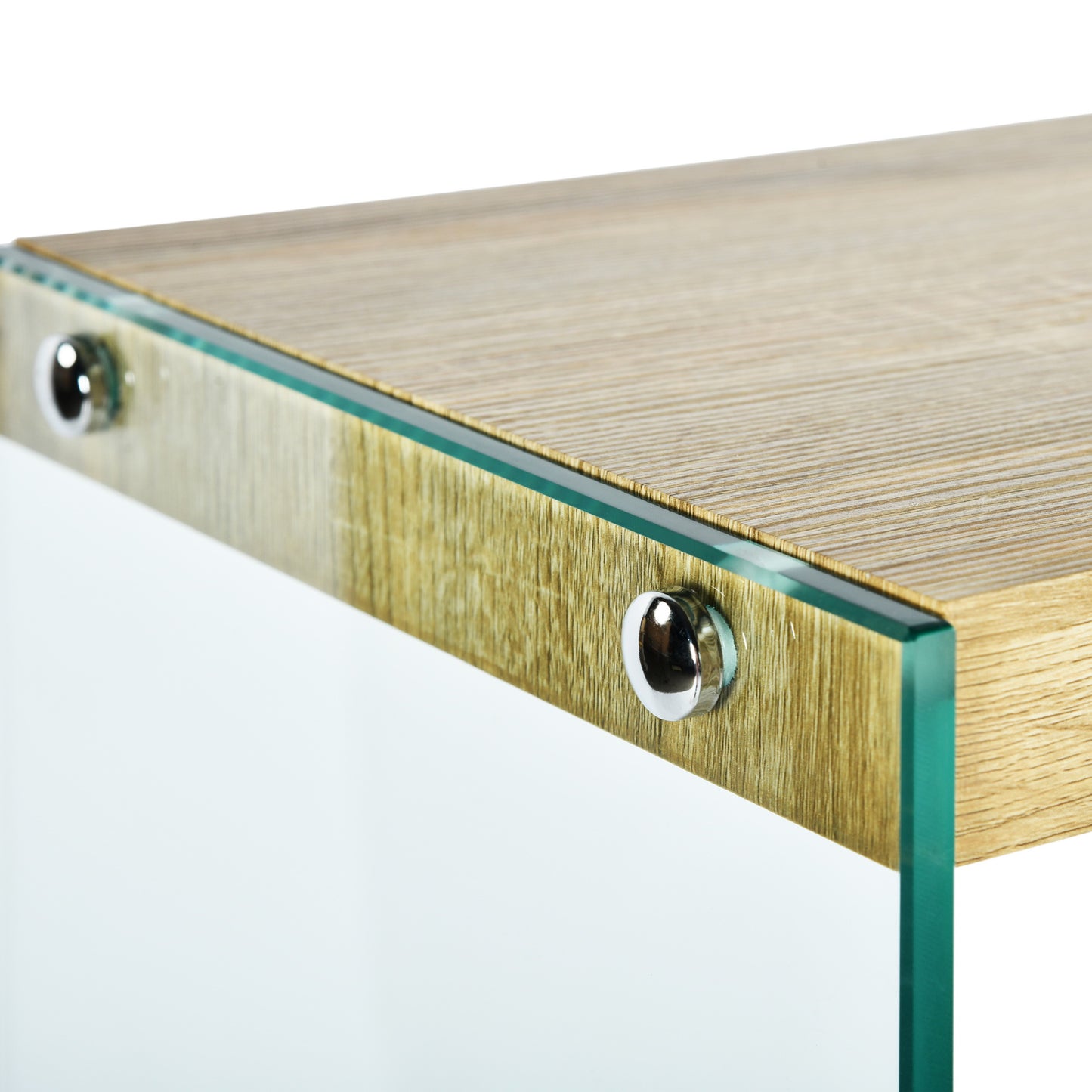 Modern Oak Floating Shelf, Tempered Glass Sides – DESOTO 4