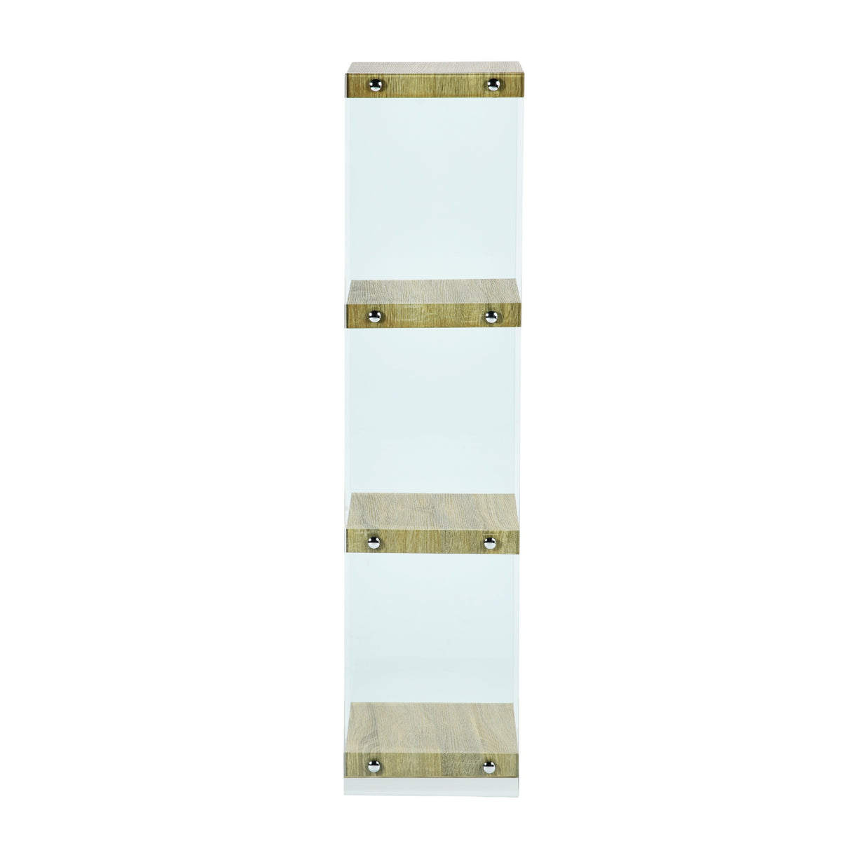 Modern Oak Floating Shelf, Tempered Glass Sides – DESOTO 4
