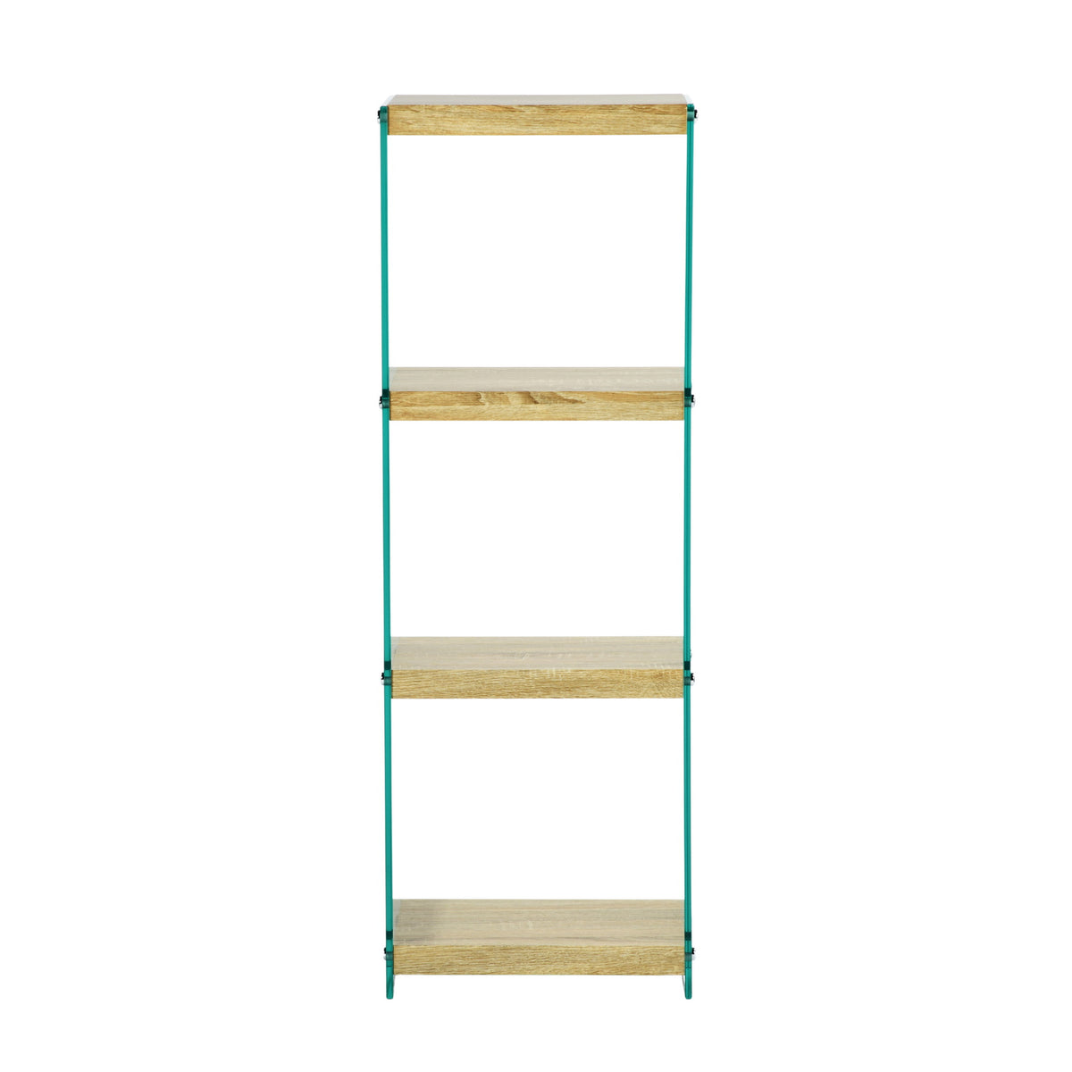 Modern Oak Floating Shelf, Tempered Glass Sides – DESOTO 4