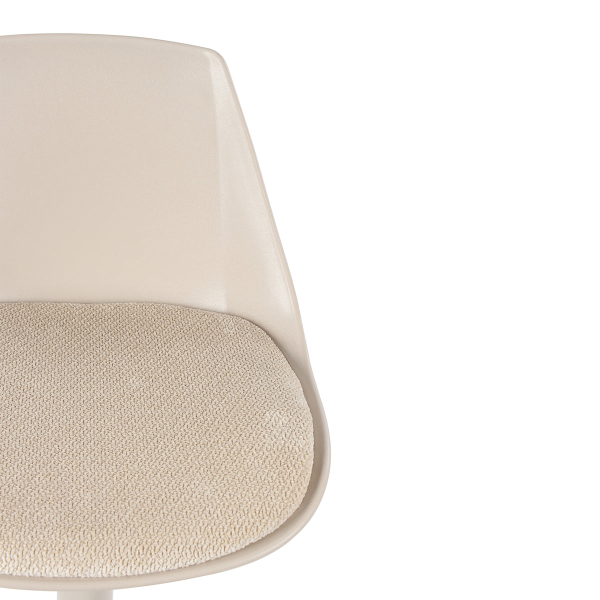Modern Cream Bar Stool, Fabric Cushion & Metal Base - DINO VINCI