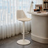 Modern Cream Bar Stool, Fabric Cushion & Metal Base - DINO VINCI