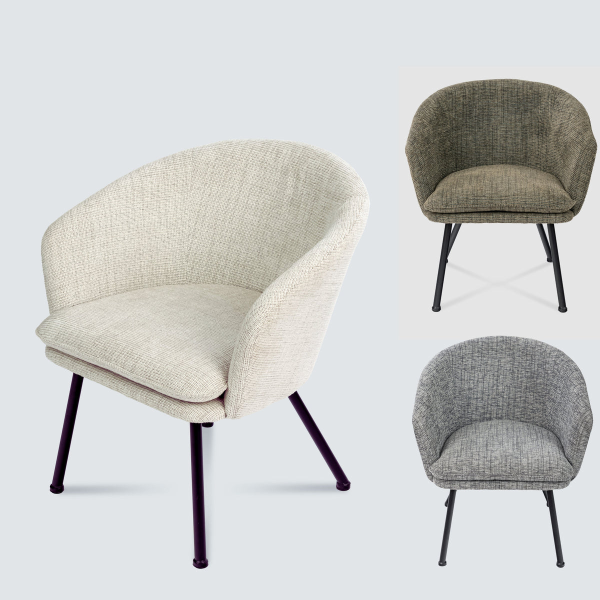 Dixier Fabric Beige Accent Chairs
